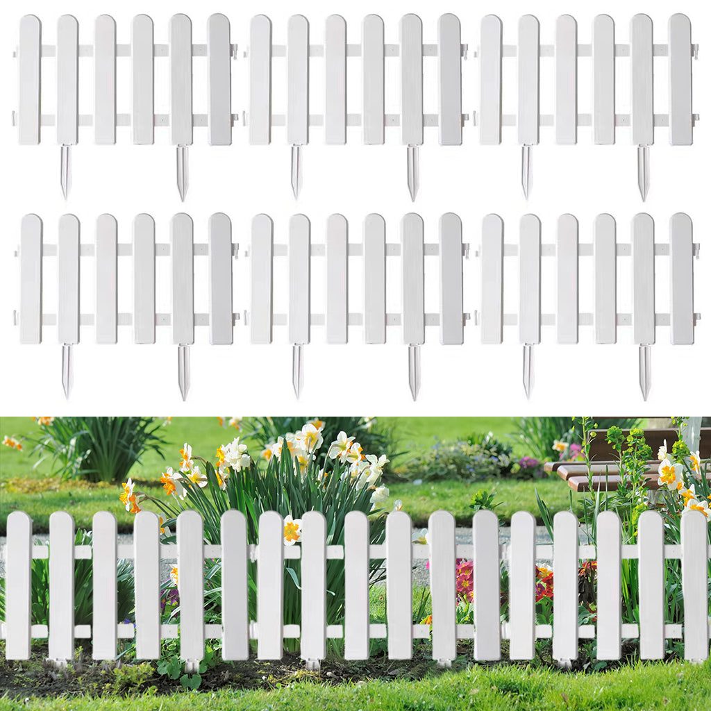 HASTHIP 6Pcs Garden Fences 50x30cm Connectable Plastic Fences Decorative White PVC Garden Fences for Flower Bed, Garden, Green House, Porch HASTHIP 6Pcs Garden Fences 50x30cm Connectable Plastic Fences Decorative White PVC Garden Fences for Flower Bed, Garden, Green House, Porch
